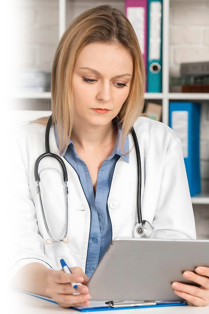 doctor performing tests